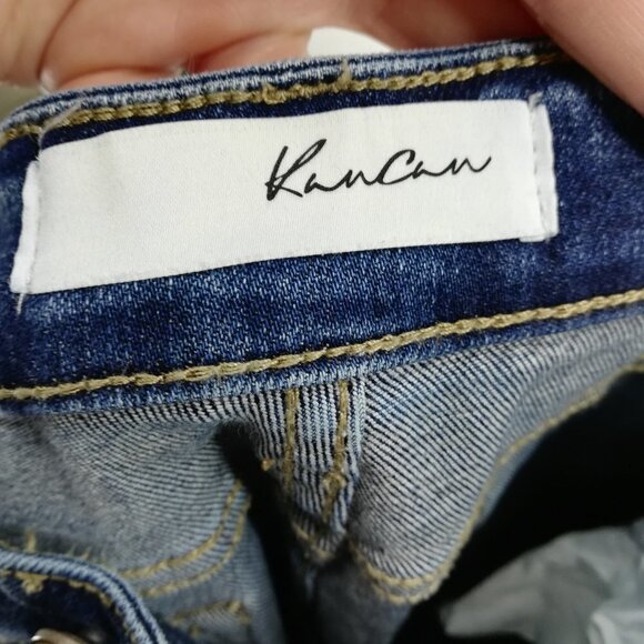 Kancan Mid-Rise Super Skinny Patch Distressed Jeans Size 9/28 Boho Southwest - Picture 12 of 13